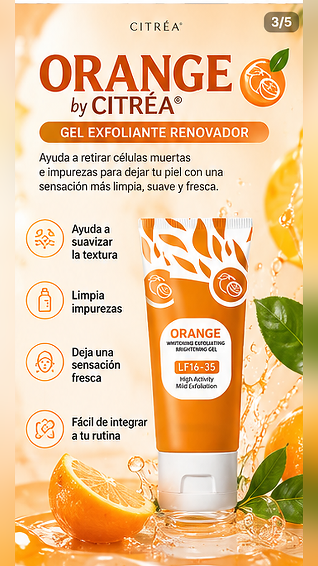 ORANGE by CITRÉA™ | Gel Exfoliante Facial Renovador 🍊