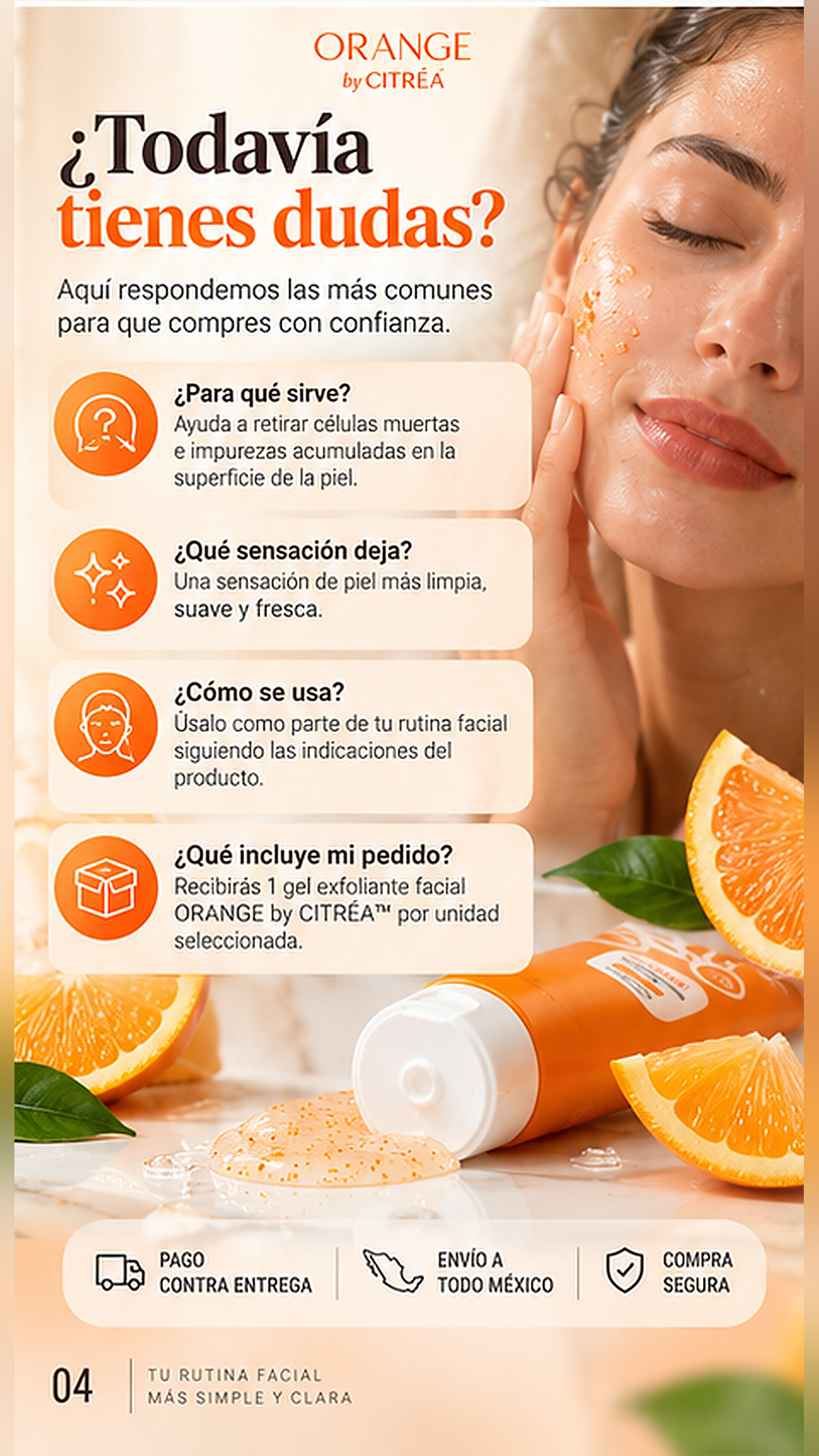 ORANGE by CITRÉA™ | Gel Exfoliante Facial Renovador 🍊