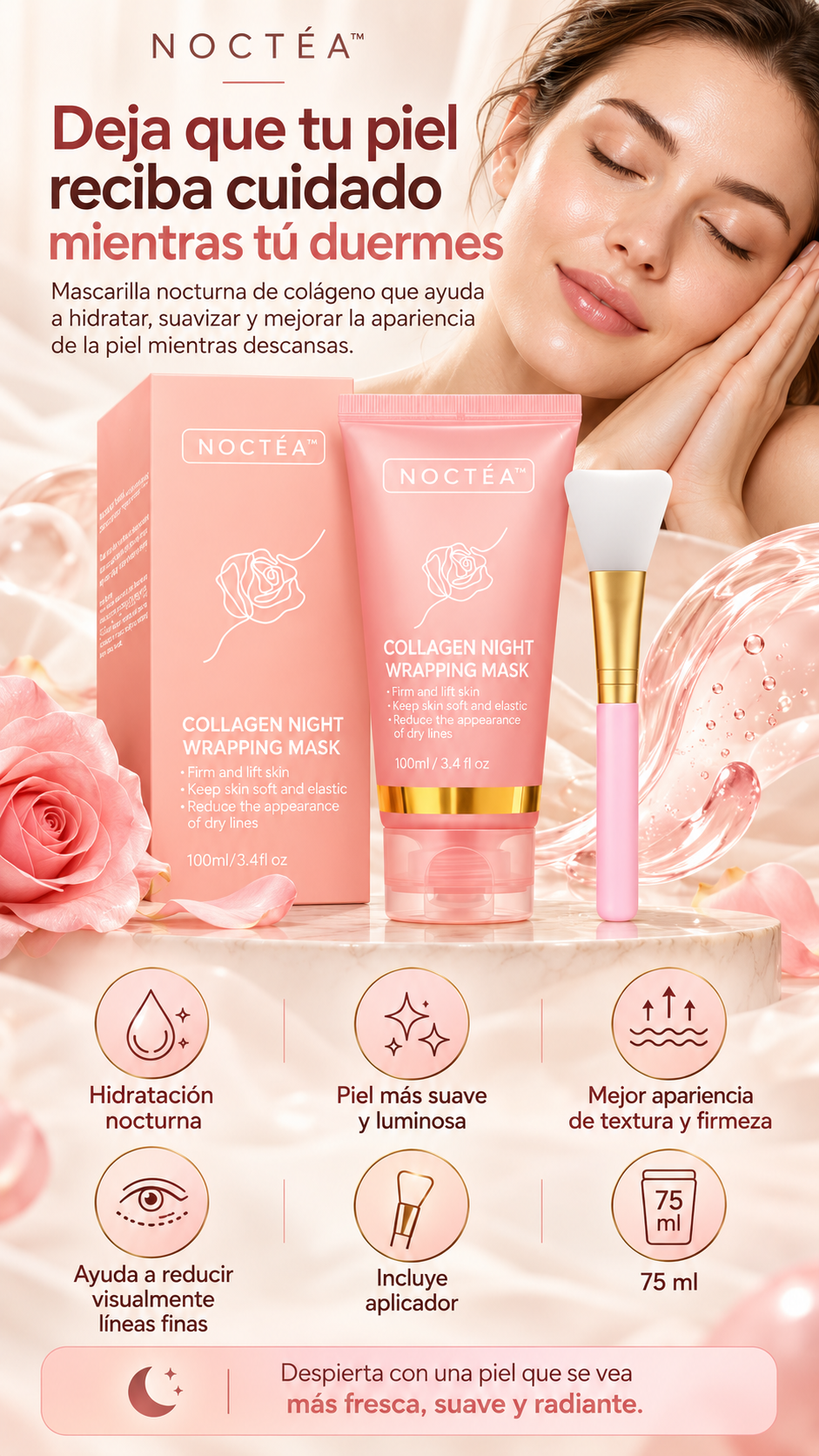 NOCTÉA™ by AMOCOCO | Mascarilla Nocturna de Colágeno